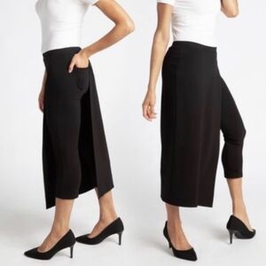 Betabrand Women's Black Wrap Skirted Leggings. Size M Petite